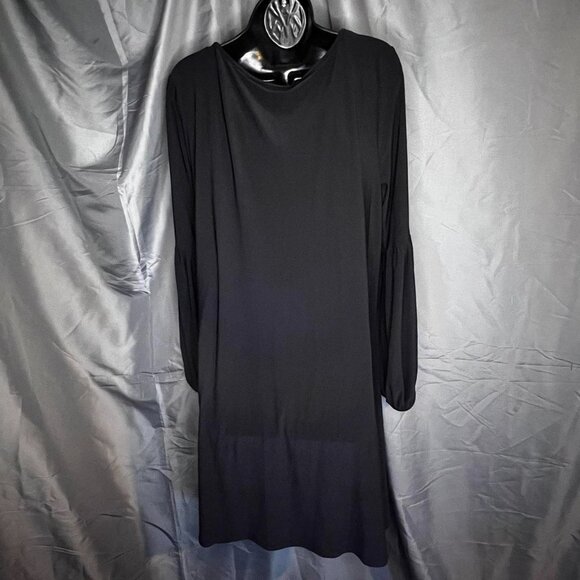 Nik and Nash black poof arm long sleeve midi dress in black. Size XL. - Picture 2 of 7